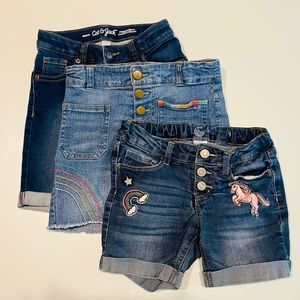Super cute lot of three denim shorts - girls size 7/8